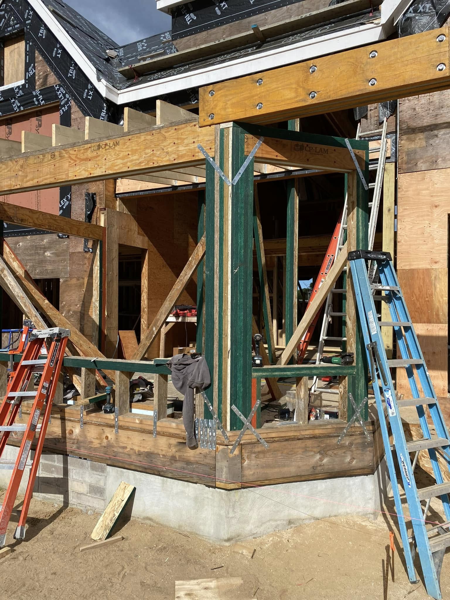 New construction framing on Nantucket building project